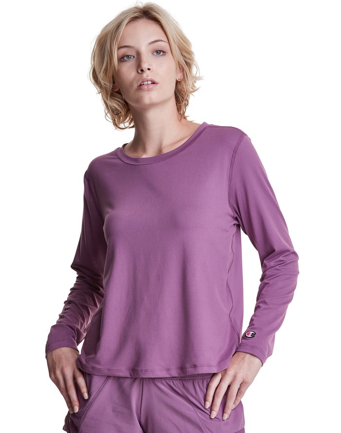 Camiseta Champion Mujer - Soft Touch Cutout Long-Sleeve ( Moradas ) 3608421-QA